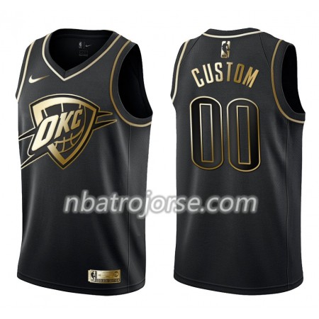 Män Oklahoma City Thunder Tröja Skräddarsydda Nike Svart Guld Edition Swingman